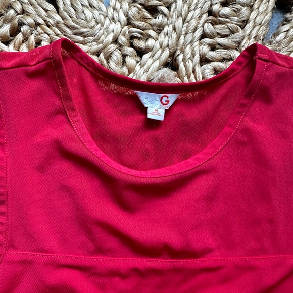 Red Guess mesh cutout bodycon midi dress. Size medium. EUC. - Picture 10 of 11